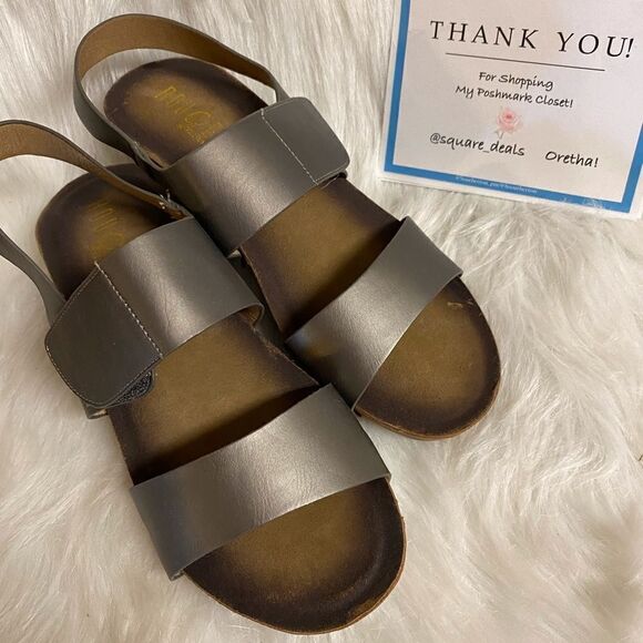 Rouge Helium Sandals with Cork Soles Size 8 - Picture 2 of 4